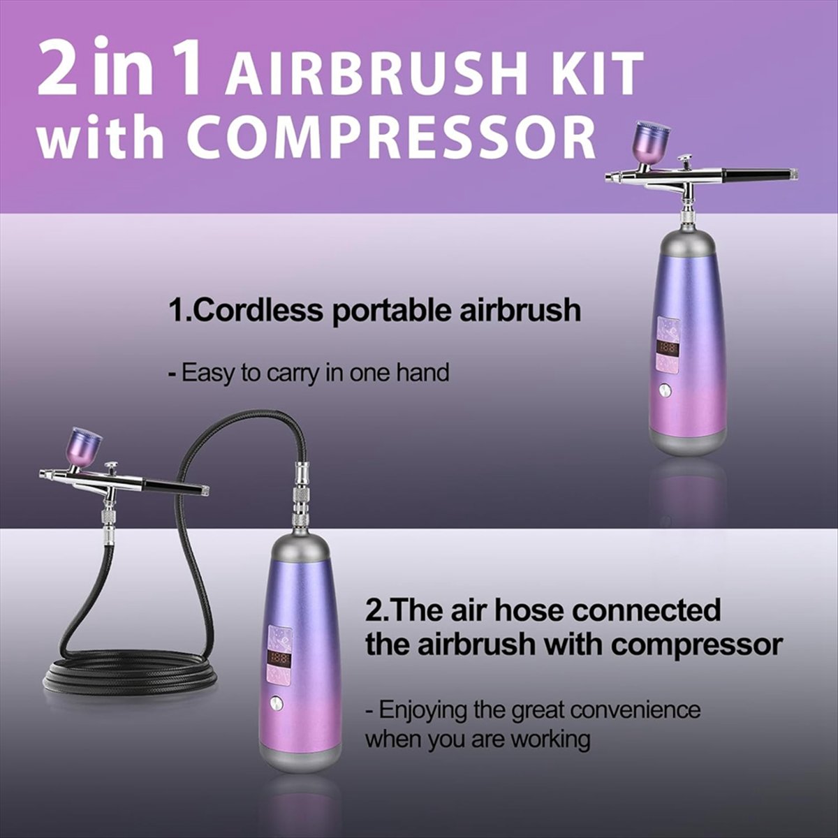 Airbrush Kit for Nails 32PSI Air Brush Kit with Air Compressor Cordless Airbrush Machine for Makeup,Painting,Model