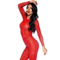 thumbnail image 3 of Leg Avenue Women's Sheer Rhinestone Catsuit DIY Costume Piece, Red, M, 3 of 5