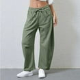 thumbnail image 5 of Frostluinai Womens Barrel Sweatpants High Waisted Wide Leg Pants Drawstring Athletic Baggy Pants Solid Lounge Sweat Pants with Pocket, 5 of 9