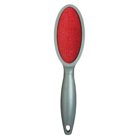 Double Sided Fabric Lint Brush With Comfort Grip Handle, Lint Brush for Garment, Pet Hair, Dust Remover Clothes Clothing Fur Brush Pet Hair Remover for Couch Furniture Carpet, 1Pc(Grey,9.6x2.4")