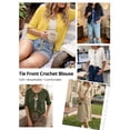 thumbnail image 5 of Anygrew Women's Lightweight Knit Cardigan - Tie Front Ruffle Short Sleeve Open Front Summer Cover Up Sweater Top, 5 of 6