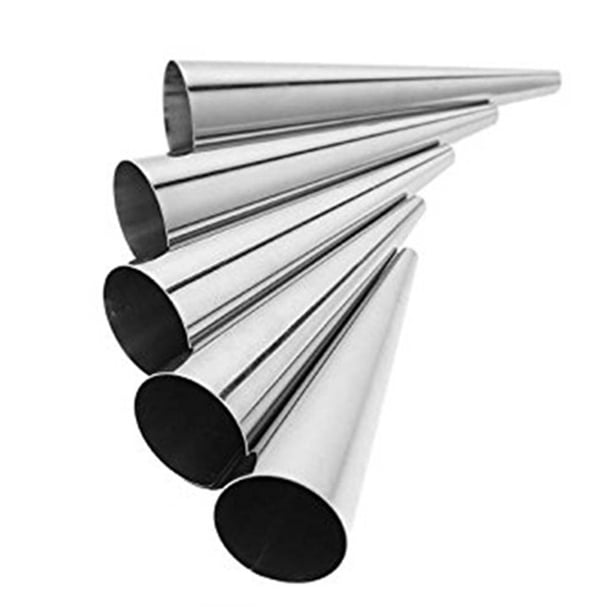 unids/set DIY conos para hornear espiral de acero inoxidable croissants horneados tubo pastel molde crema cuernos Chocolate cono cuerno pastelería rollo-3,5 pulgadas Xemadio ZFFLD529