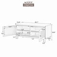 thumbnail image 3 of Wohh Boho Rattan Entryway Bench with Storage, Cushioned Shoe Bench with Double Doors, Wooden Shoe Organizer Bench for Entryway and Hallway,Beige, 3 of 11