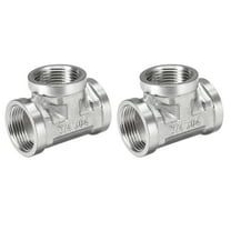 Stainless Steel 304 Cast Pipe Fitting,G3/4 Female Thread,Tee Shaped Connector Coupler 2pcs