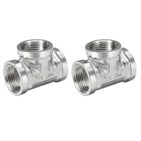 Stainless Steel 304 Cast  Pipe Fitting,G3/4 Female Thread,Tee Shaped Connector Coupler 2pcs