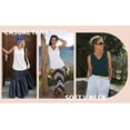 thumbnail image 5 of MOYIKO Tank Tops for Women Summer V Neck T Shirts Trendy Sleeveless Basic Tee Loose Fit, 5 of 7