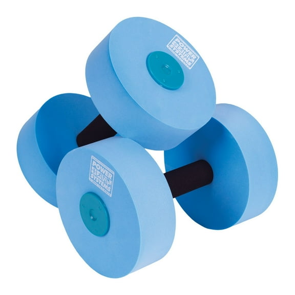 Power Systems Water Dumbbells Pair – Foam Hand Weights for Swim Aerobics with Comfort Grip