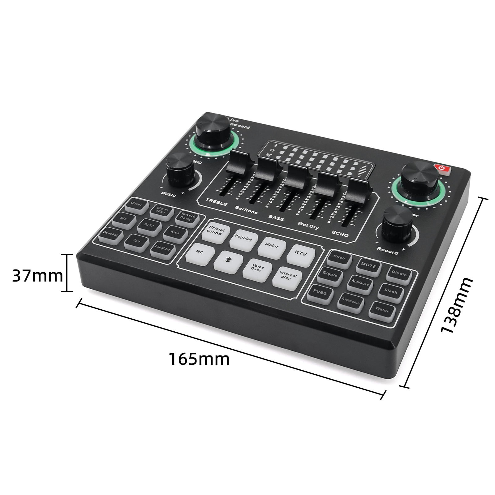 Live Sound Card and Interface with DJ Mixer Effects and Voice Changer DJ Equipment Voice Mixer