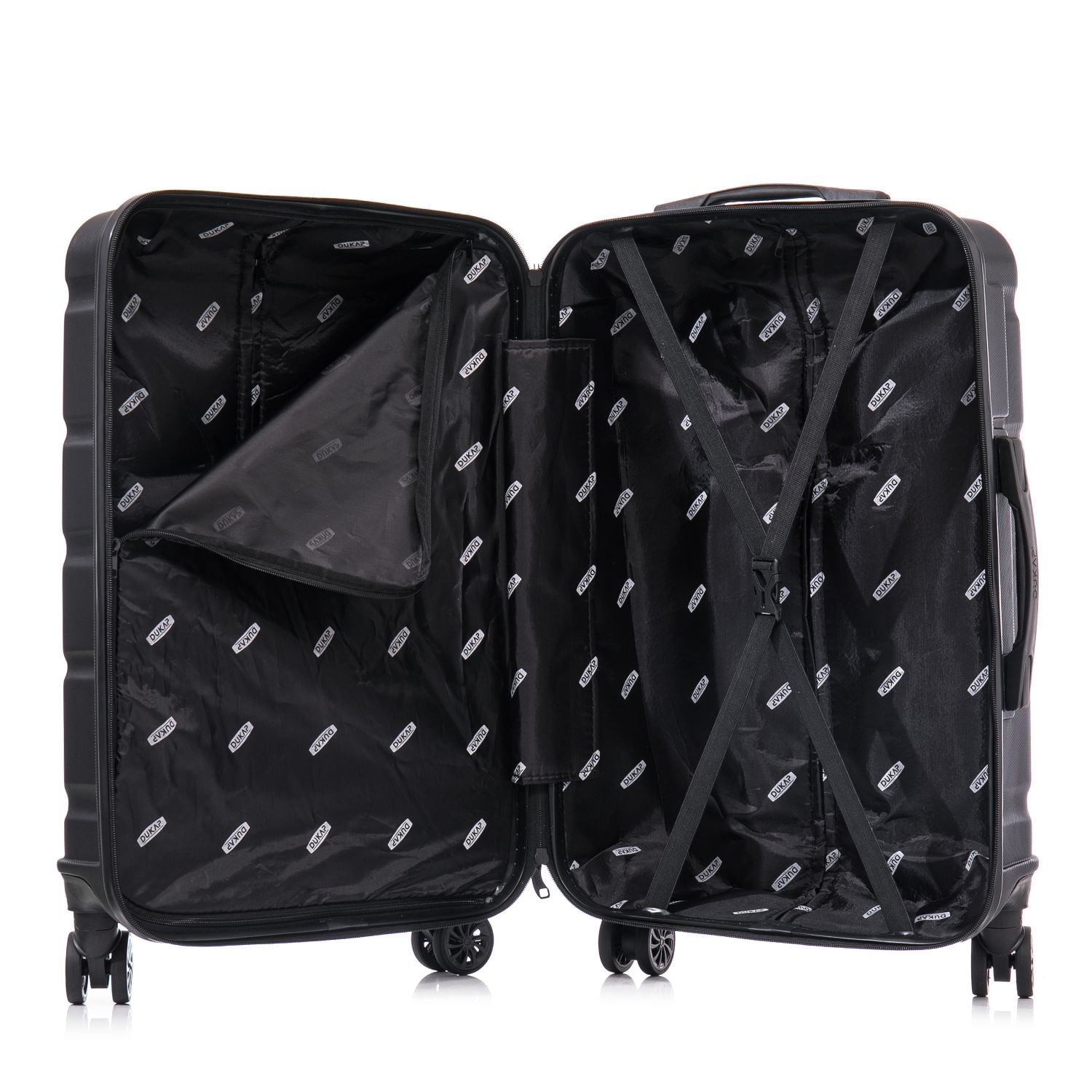 DUKAP SENSE 20" Hardside Lightweight Carry On Luggage with Spinner Wheels, Handle and Trolley, Black