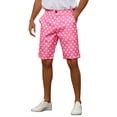 thumbnail image 5 of INSPIRE CHIC Men's Shorts Polka Dots Flat Front Summer Chino Golf Shorts 38 Pink, 5 of 6