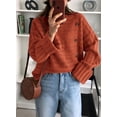 thumbnail image 4 of Suéter PRETTYGARDEN Rojo Óxido con Botones Cuello Redondo Talla L, 4 of 5