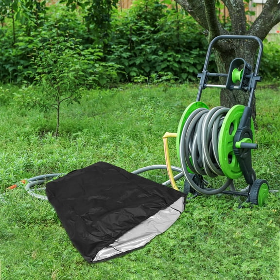 Pawsdot Outdoor Hose Reel Cart Sleeve 210D Oxford Cloth Heavy Duty Black for Gardeners 1Pcs