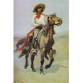 thumbnail image 2 of Remington, Frederic 23x32 White Modern Wood Framed Museum Art Print Titled - Mexican Cowboy on Horseback with Trappings, 2 of 4