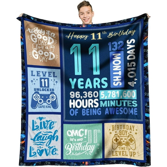 11 Years Old Boy Gift Ideas, Gifts for 11 Year Old Boys, 11 Year Old Boy Birthday Gift, Cool Presents for 11 Year Old Boys Throw Blanket 60 x 50 Inch