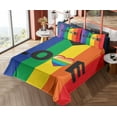 thumbnail image 4 of Ambesonne Pride Emoji Fitted & Top Sheet Set with Shams, LGBTQ Flag Rainbow Love, Multicolor Seal Brown, 4 of 5