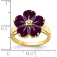 thumbnail image 2 of 14K Yellow Gold 6mm Heart Rhodolite Garnet Aa Diamond Ring (Size 6) Made In United States y4583rg/aa, 2 of 5