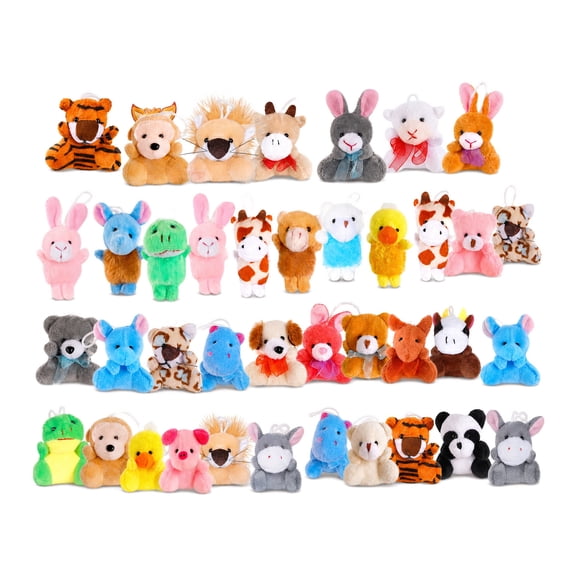 38 Pack Mini Stuffed Animals, Small Stuffed Animals Bulk, Plush Bulk Keychain for Kids, Classroom Treasure Box, Claw Machine Toy, Easter Basket Stuffers, Carnival Prizes Gift