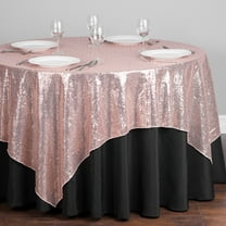 72 in. Square Sequin Overlay Blush Pink