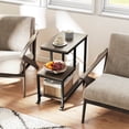 thumbnail image 3 of Costway 1 PCS Table d'Appoint Moderne en Forme de G pour la Maison Table d'Appoint à 3 Niveaux avec Étagères de Rangement Table d'Accent Gris, 3 of 10