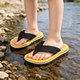 thumbnail image 4 of Djtdsds Kids Edge Line Flip Flops Soft Cushioned Insole Indoor Outdoor Thong Sandals Size:3, 4 of 6