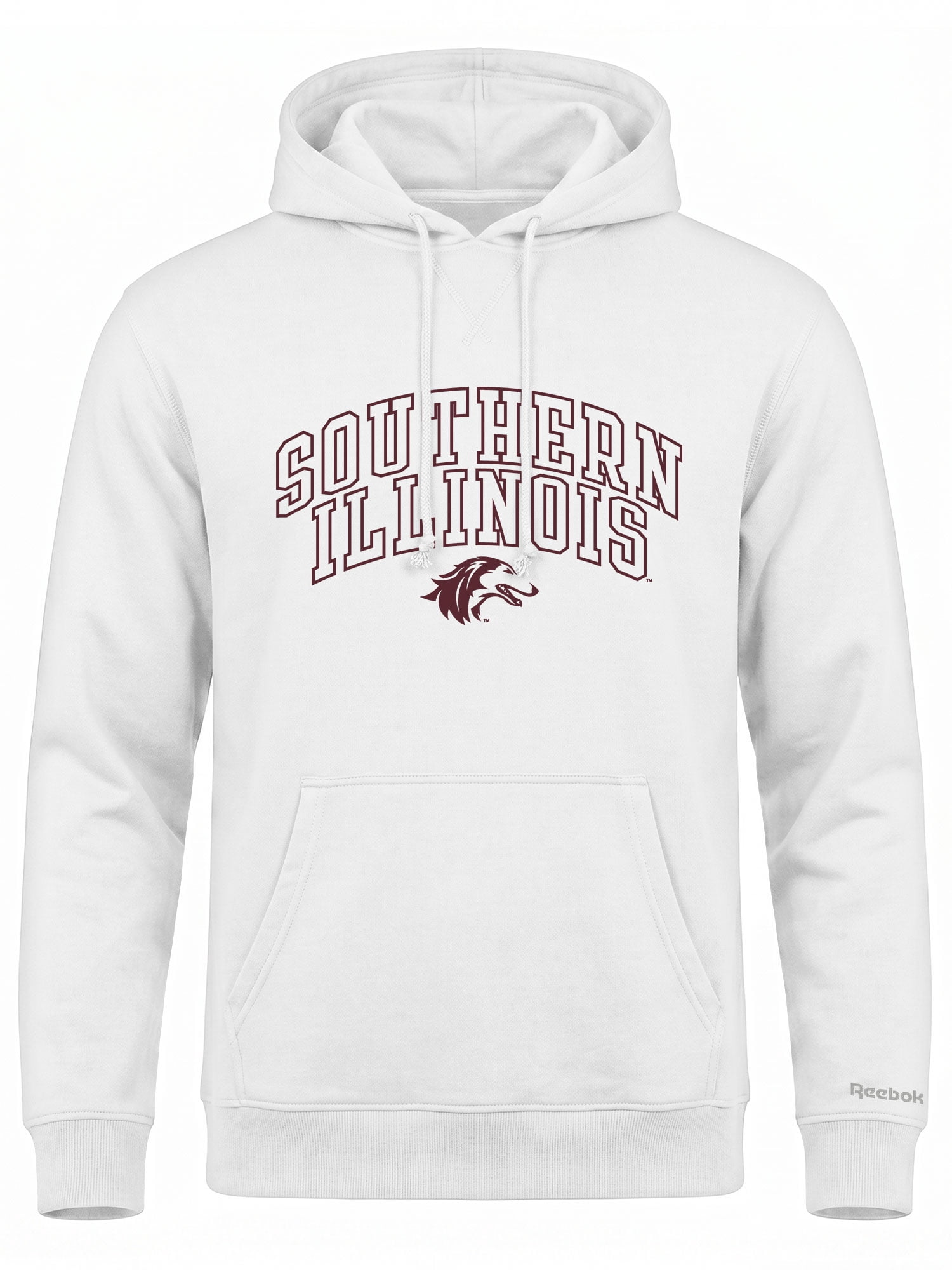 Southern Illinois Salukis Reebok Mens White Hooded Sweatshirt