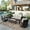 Light-gray, variant on Summit Living 5-Seat Wicker Patio Furniture Set with 2 Swivel Chairs & 3-Seat Sofa with 2 pieces Coffee Table, Outdoor Rattan Sectional Conversation Set, Peacock Blue