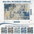 thumbnail image 2 of Modern Abstract Area Rug 5x7 Living Room Carpet Machine Washable Rug Non Slip Bedroom Carpet Dorm Rugs Nursery Rug Stain Resistance Mat for Dining Room Wool Indoor Rug Blue, 2 of 13