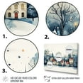 thumbnail image 3 of Designart "Enchanting Christmas Village I" Landscapes Framed Wall Art - Traditional Blue Winter Landscape Hallway Framed Wall Art Decor, 3 of 6