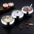 thumbnail image 4 of Cheers Bol à Sucre en Acier Inoxydable Pot à Épices avec Couvercle Cuillère, 4 of 8
