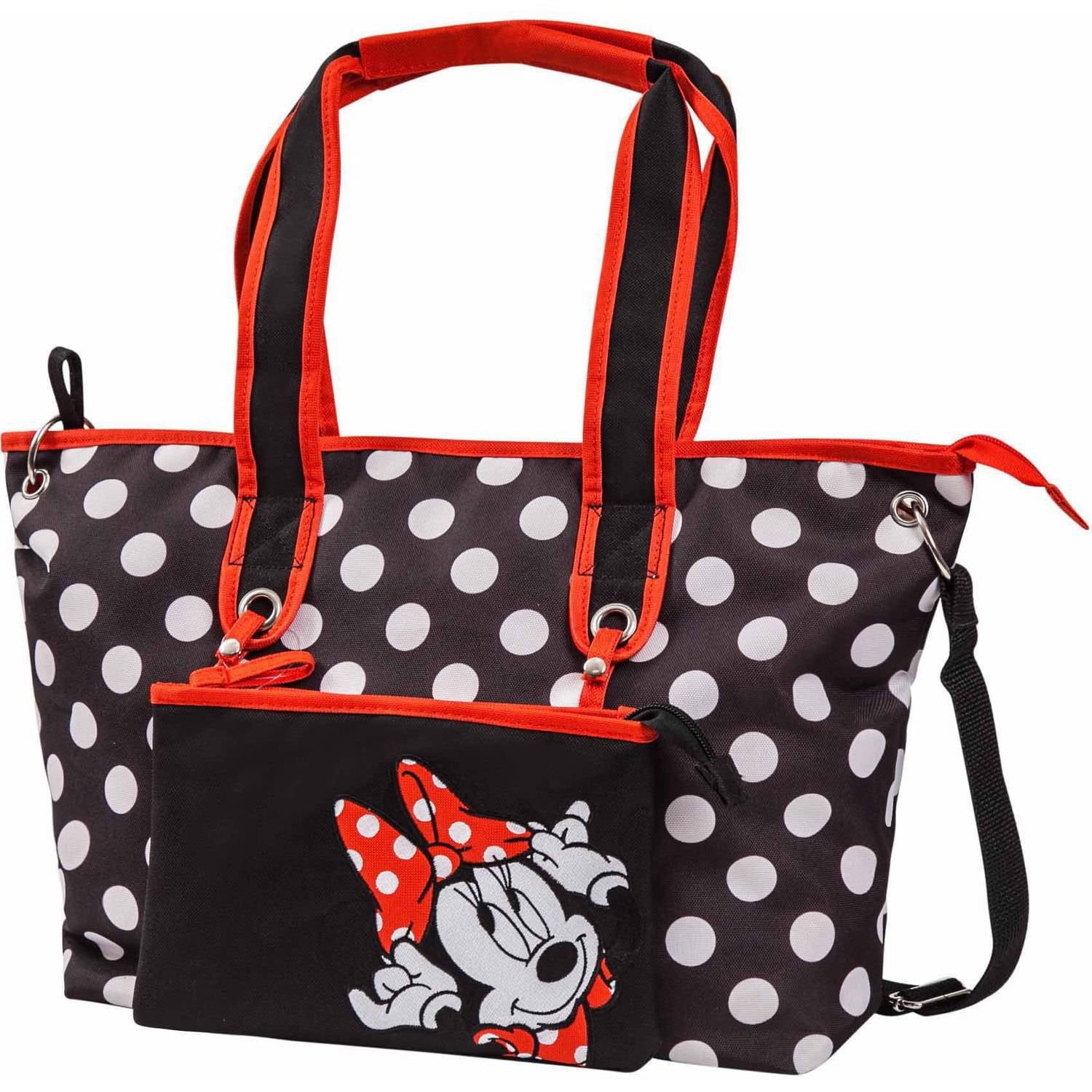 Disney Minnie Mouse Black Bow 5 In 1 Diaper Bag