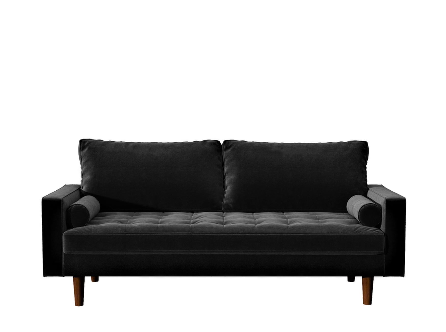 Uspridefurniture Hazen 69.7'' Velvet Square Arm Sofa,Black
