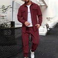 thumbnail image 2 of VBTAPA Men's Waffle Tracksuit 2 Piece Athletic Sweatsuits Full Zip Jacket Jogger Sweatpants Sets Casual Sports Jogging Suits Limited Time Sales Wine XXXL, 2 of 7