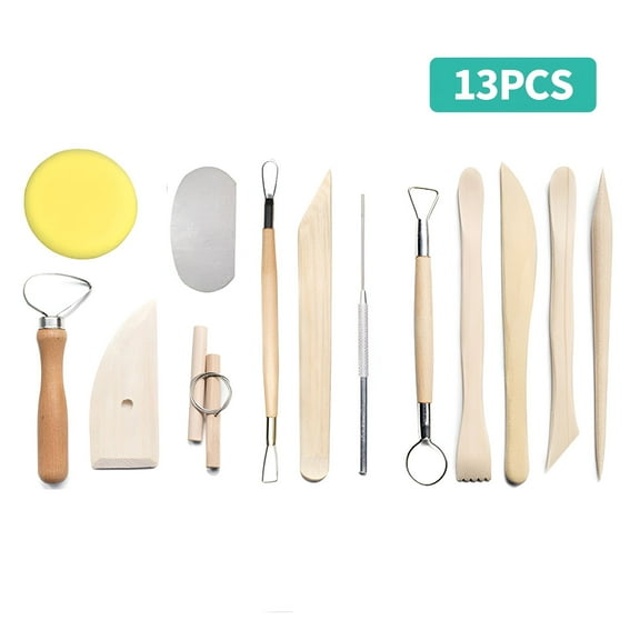 FACEGA Tool Kit Pottery Tools Ceramic Clay 13pcs Pottery Clay DIY Art Supplies Pottery Tool Professionals Kit