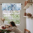 thumbnail image 5 of Coastal Turtle Valances for Windows Farmhouse Kitchen Curtains Valances Rod Pocket Valance Curtains for Kitchen Windows Blue Nautical Starfish Coral Jellyfish Window Valances for Bathroom 42"x12", 5 of 6
