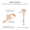 thumbnail image 5 of Rosec Jewels IGI Certified Lab Grown Pink Diamond Heart Ring (1 Ct, VS1 Quality) - Pink White Diamond Ring - Gift for Special Occasions, 18K Rose Gold, US 8.50, 5 of 8