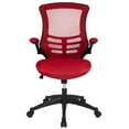 thumbnail image 6 of Emma + Oliver Mid-Back Red Mesh Swivel Ergonomic Task Office Desk Chair with Flip-Up Arms, 6 of 13