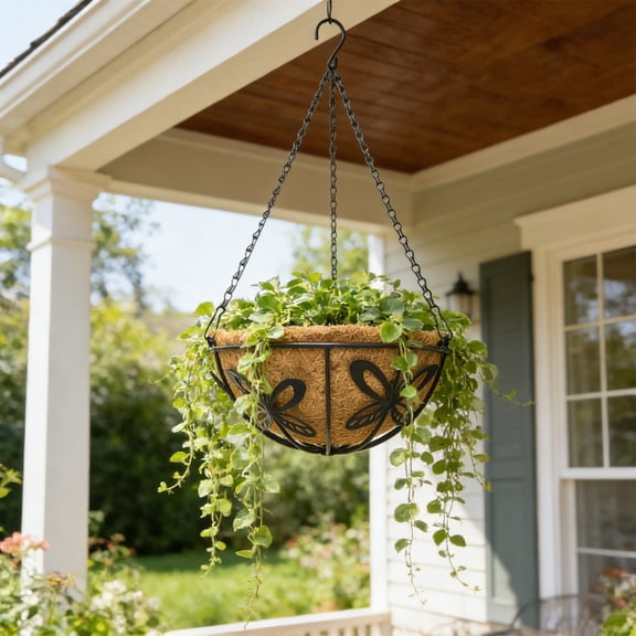 Planter Hanging Basket, Suspended Garden Flower Pot Holder, Decorative Hanging Basket, Multi-Scene Basket for Indoor Outdoor Home Garden Decor
