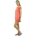 thumbnail image 3 of Bimba Womens Peach Buttondown Pj 2-Piece Set Shirt & Shorts Night Dress-10, 3 of 9