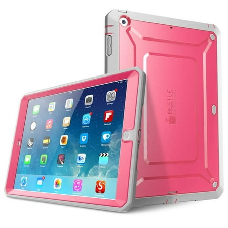 iPad Air Case, SUPCASE Heavy Duty Beetle Defense Series Full-body Rugged Hybrid Protective Case Cover with Built-in Screen Protector for Apple iPad Air (Pink/Gray, not fit iPad Air (Best Tower Defense Games Ipad)