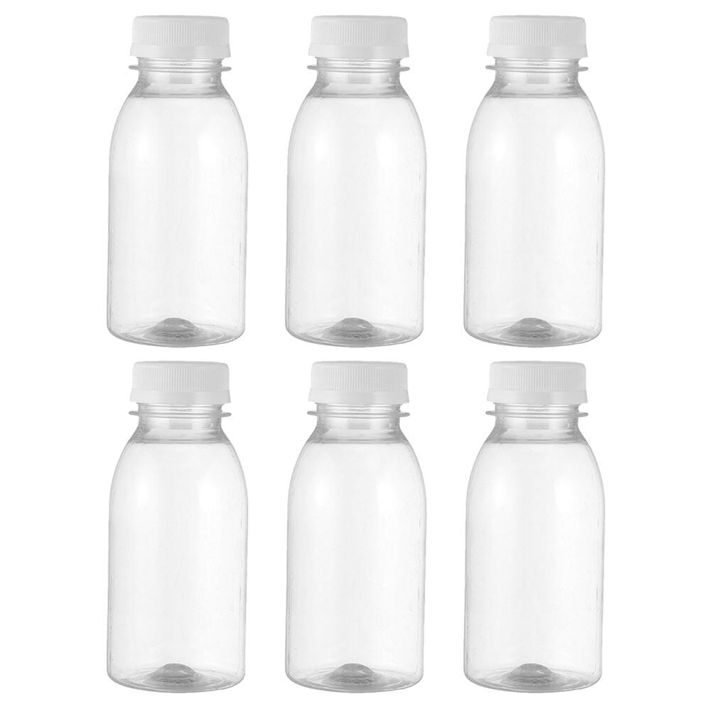 Plastic bottles with lids 6pcs Milk Bottles Small Juice Bottles