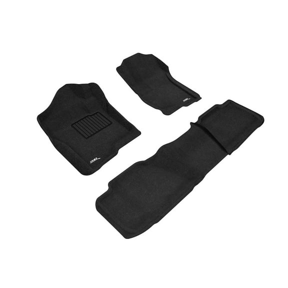 3D Maxpider 2007-2014 Fits Chevrolet Tahoe With Bench 2Nd Row Elegant Woven Nylon Black 1st 2nd Row Floor Mat L1CH04904709