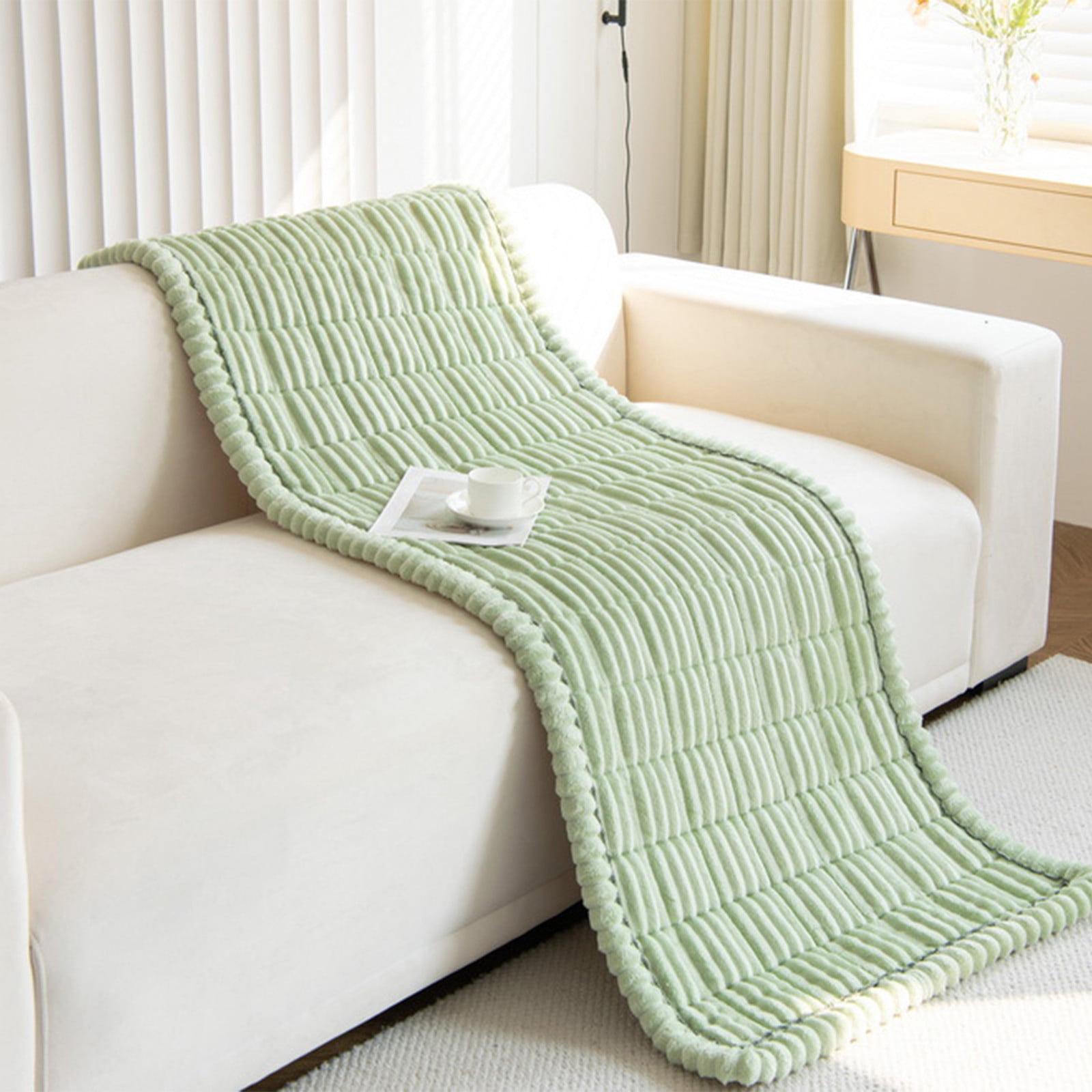 Couch Cover for Dogs Washable, Non Slip Pet Couch Covers Sofa Slipcovers Cushion Mat, Fuzzy Couch Cover, Pet Friendly Furniture Protector, Non Slip Sofa Cover (23.6"x59.1", Green)
