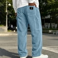 thumbnail image 2 of akafmk Men's and Big Men's Corduroy Pants Straight Leg Baggy Pants Elastic Waist Fall/Winter Casual Carpenter Pants with Pockets, Size 5XL, 2 of 6
