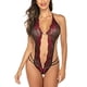 thumbnail image 4 of Gibobby Lencería mujer erótica Conjunto de sujetadores sexy súper push-up para mujer, lencería transparente, brasier de encaje y bragas a juego para mujer(Rojo, CH), 4 of 5