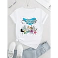 thumbnail image 2 of Women's Fashionable Cartoon Jetsons Print Short Sleeve T-Shirt, Comfortable Round Neck Casual Knit Cotton Tee for All Seasons, 2 of 6