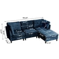 thumbnail image 5 of Pingliang Home 99" Sectional Sofa Couch with Oversized Ottoman and Armrest Cushion,Modern Chenille 3-seater L Shaped Couch,22" Deep Seat Sofa for Living Room Office Studio Apartment, 5 of 9