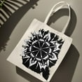 thumbnail image 2 of Stylish Black & White Snowflake Pattern Tote Bag - Modern Canvas Reusable Shopping Bag for Travel Parties & Everyday Use, 2 of 6