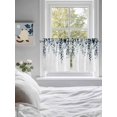 thumbnail image 3 of Blue Teal Eucalyptus 2 Panel Kitchen Curtains for Small Windows, Weeping Botanical Leaf Watercolor Bathroom Tier Curtain, Short Window Treatment for Bedroom/Living Room 55"x24", 3 of 6