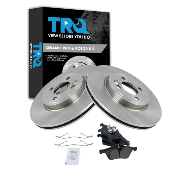 TRQ Front Brake Pad & Rotor Kit Brake Pads Brake Rotor Ceramic Fits Select 2007-2008 Mini Cooper