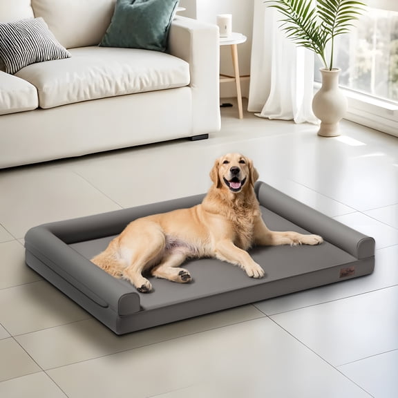 BingoPaw Dog Sofa Bed with Microfiber Leather Cover Couch Bed for Small Medium Extra Large Dogs